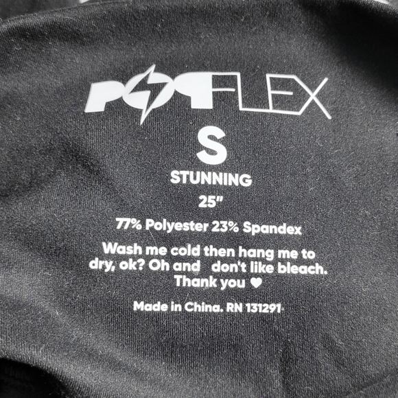 POPFLEX Black Leggings with Drawstring and Pockets 25" Length - Picture 8 of 9